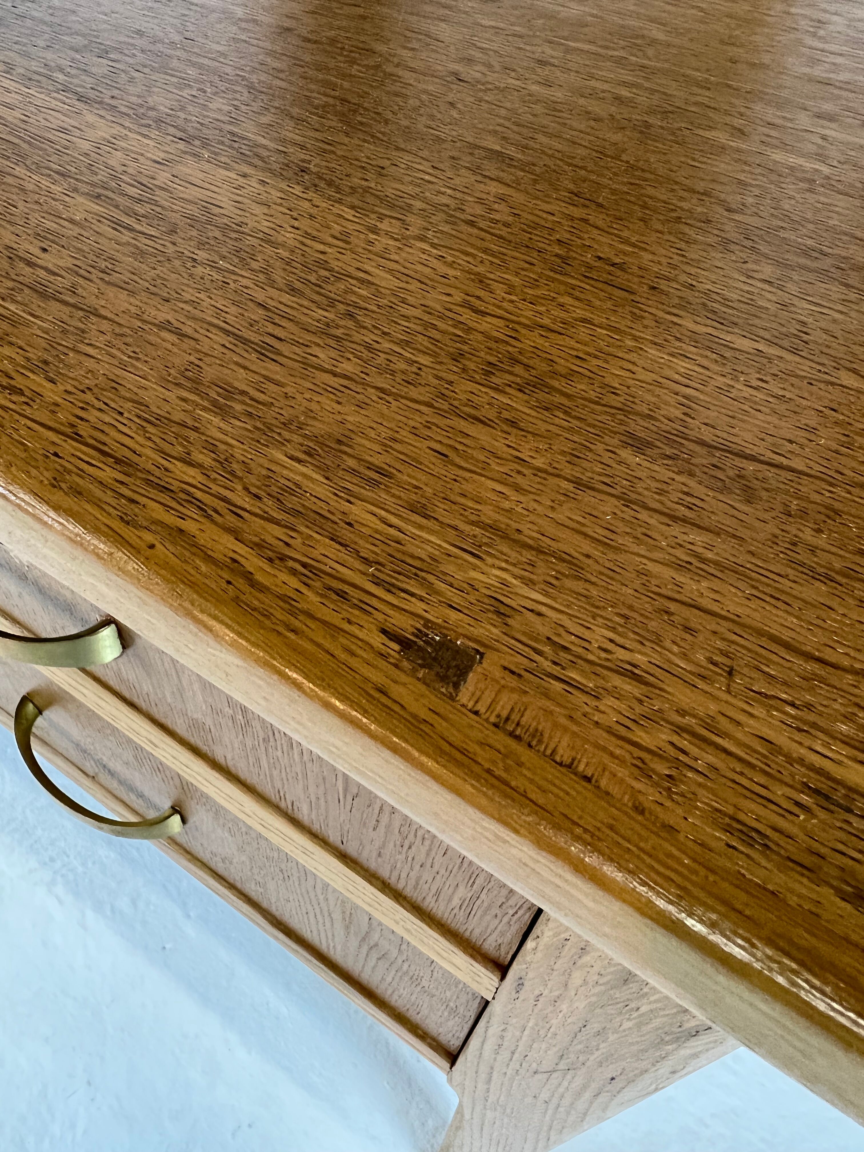 Two-sided oak desk, 50s