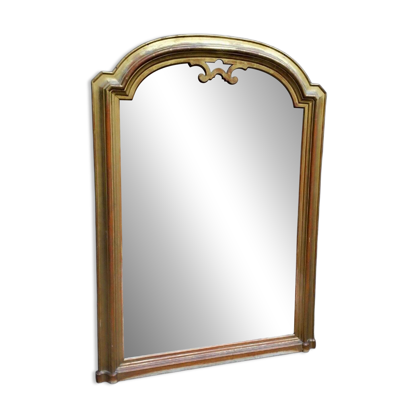 Miroir En Bois Et Peinture Dorée , Période 800,