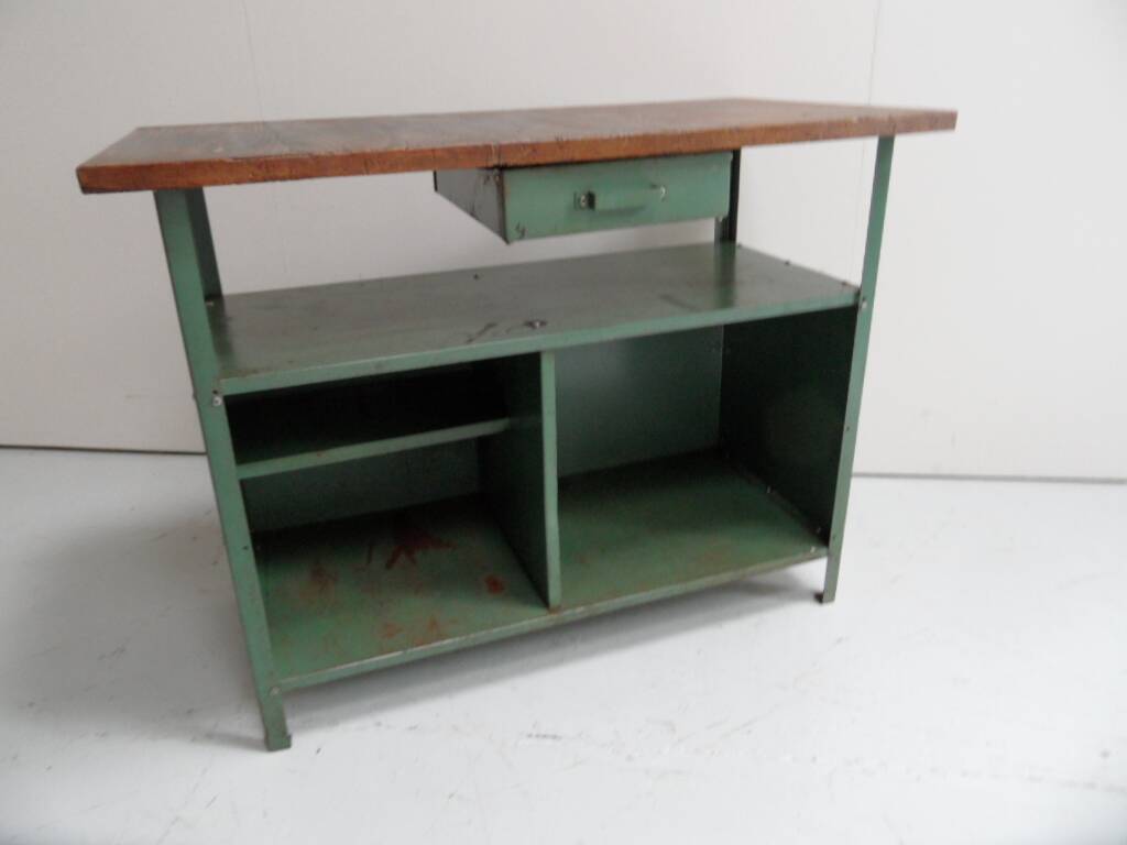 Banc de travail industriel vintage