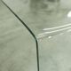 Postmodern Rectangular Curved Tempered Glass Coffee Table, 1990