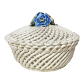Vintage braided porcelain basket