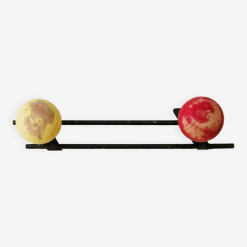 Coat rack with round hooks from the 60s