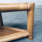 Handcrafted Bamboo Corner Table Set, 1970s, Set of 2