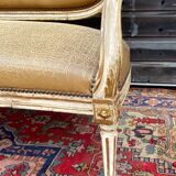 Louis XVI Period Laqué Wooden Bench Italian Work