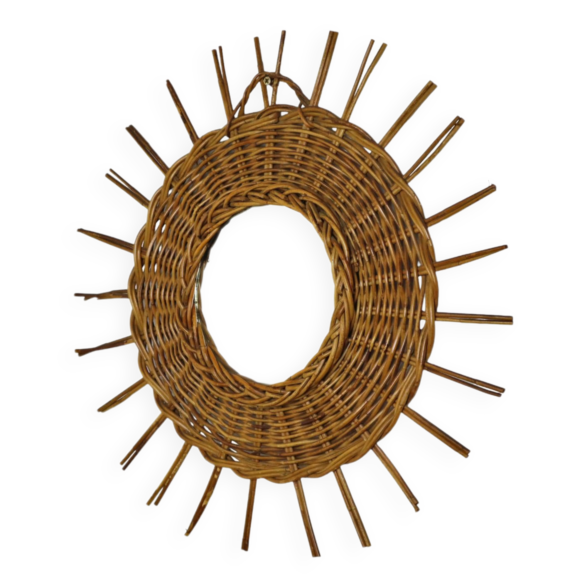 Mirror in rattan vintage 44cm