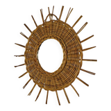 Mirror in rattan vintage 44cm