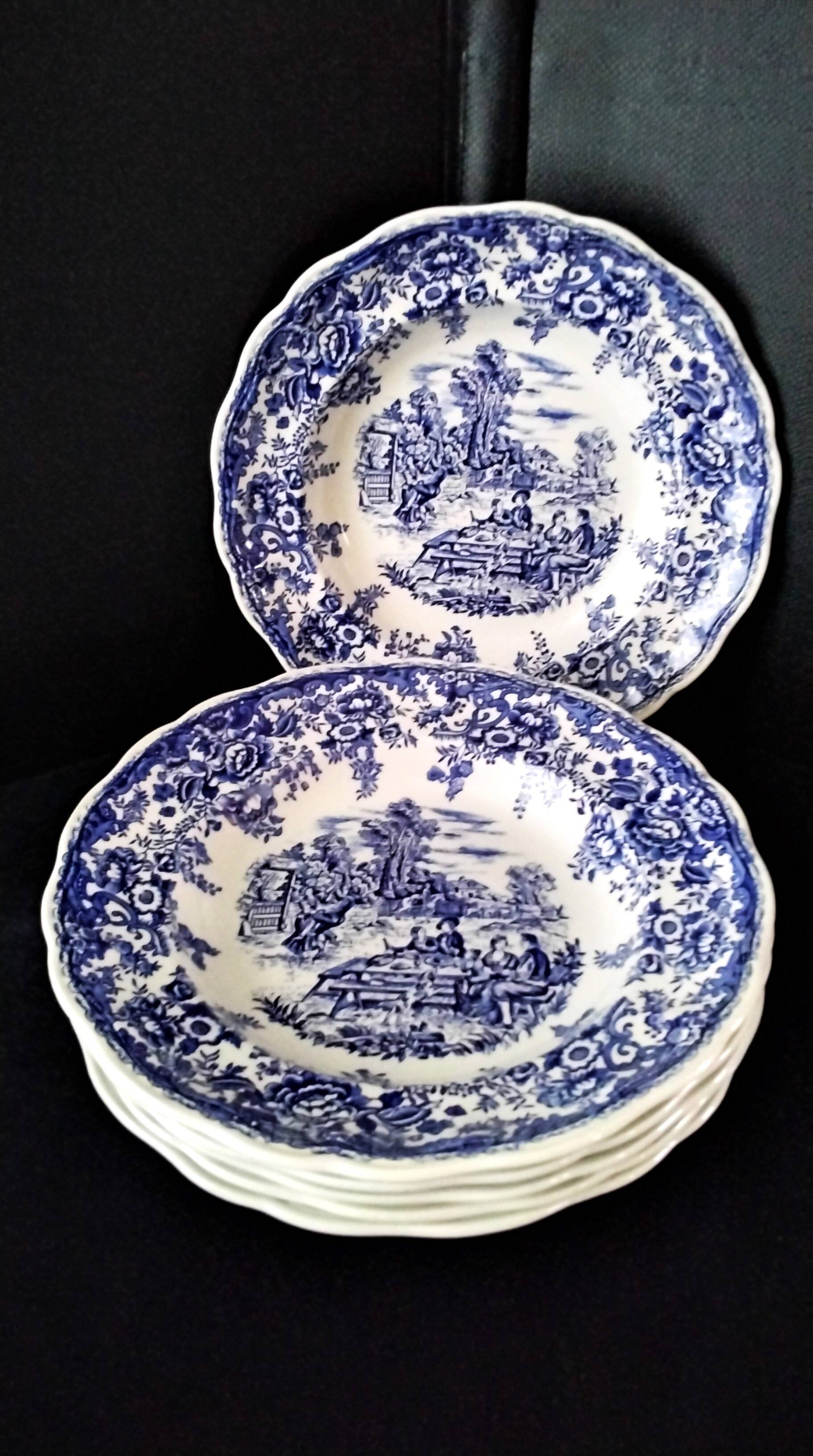 6 Lunéville Tradition Special Grand Feu soup plates