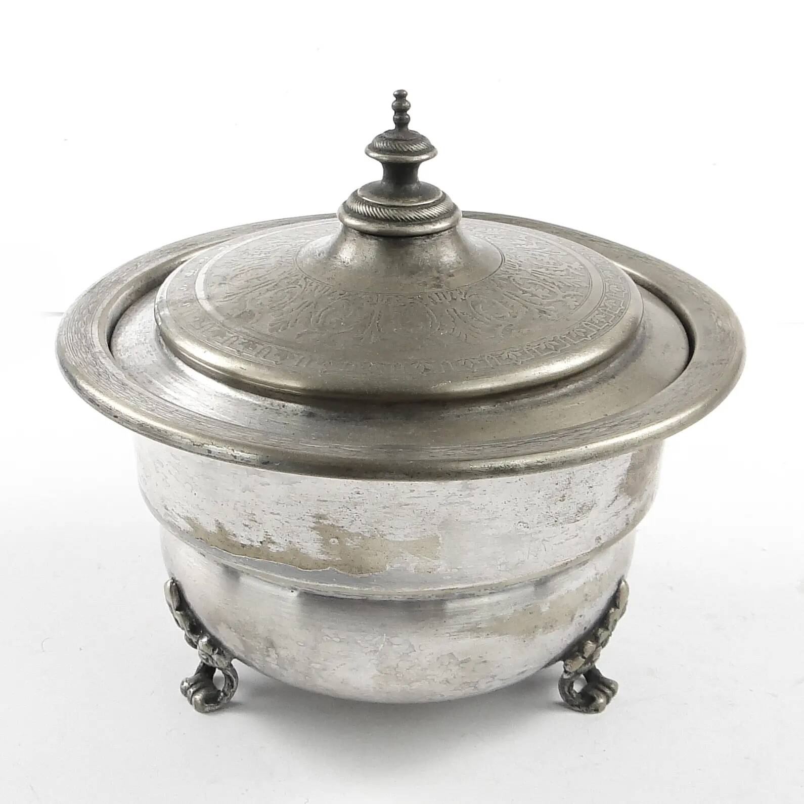 Eclectic caviar server, silver-plated brass, Henneberg Brothers, Poland, 19th century
