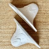 Pair of plaster wall sconces, palmette decoration, 20th century