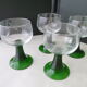Set de 4 verres à vin d'Alsace Décor gravé Jambe balustre