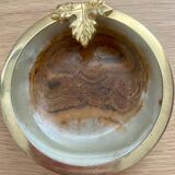 Ashtray or empty pocket in marble and brass