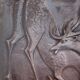 Cast iron fireplace plaque. Signed "L. Martinez". Stern Foundry Circa 19