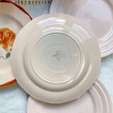 5 Small mismatched pink floral plates 1950 - DIGOIN SARREGUEMINES