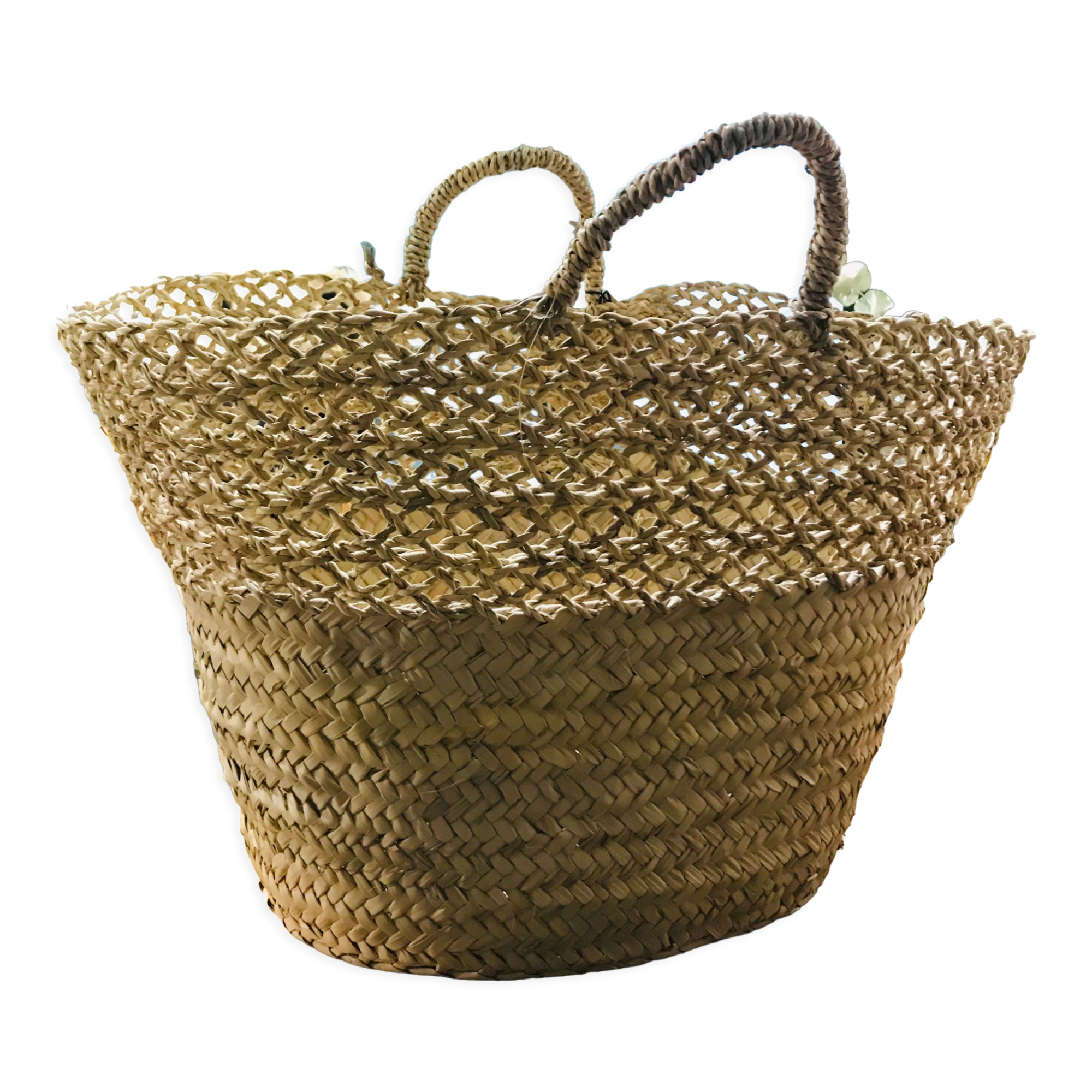 Openwork wicker basket
