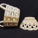 Set of Woven White Mediterranean Ceramics Basket + Bowl