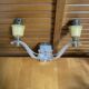 Chandelier + pair of wall lights in the old style jules leleu gilded + perspex plexi