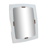 Beige and brown plastic mirror from the 70s