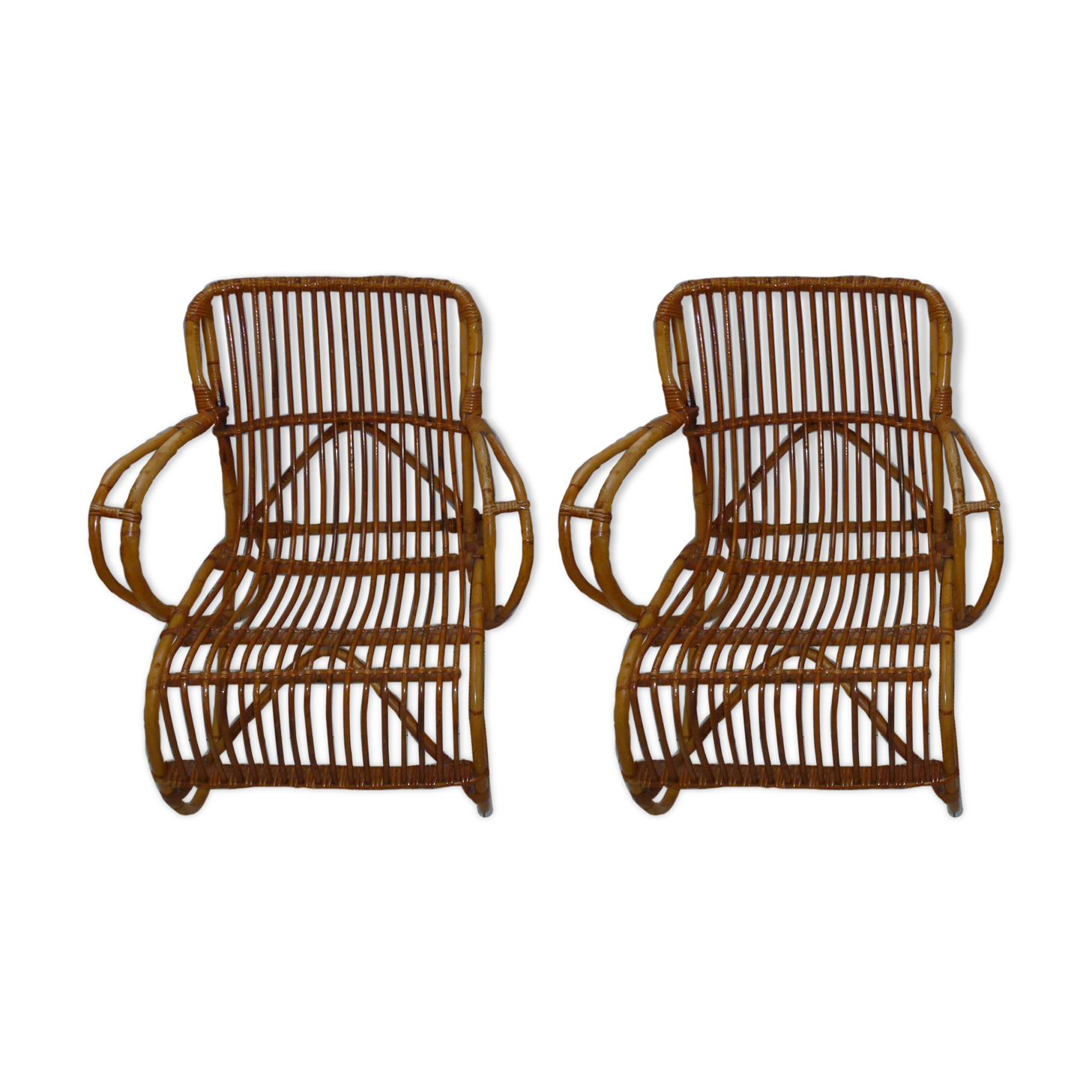 Rattan armchairs