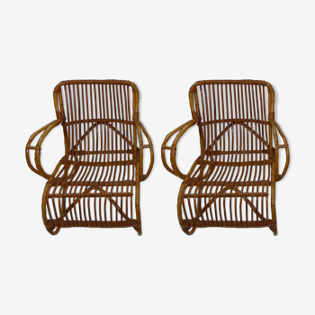 Rattan armchairs