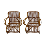 Rattan armchairs