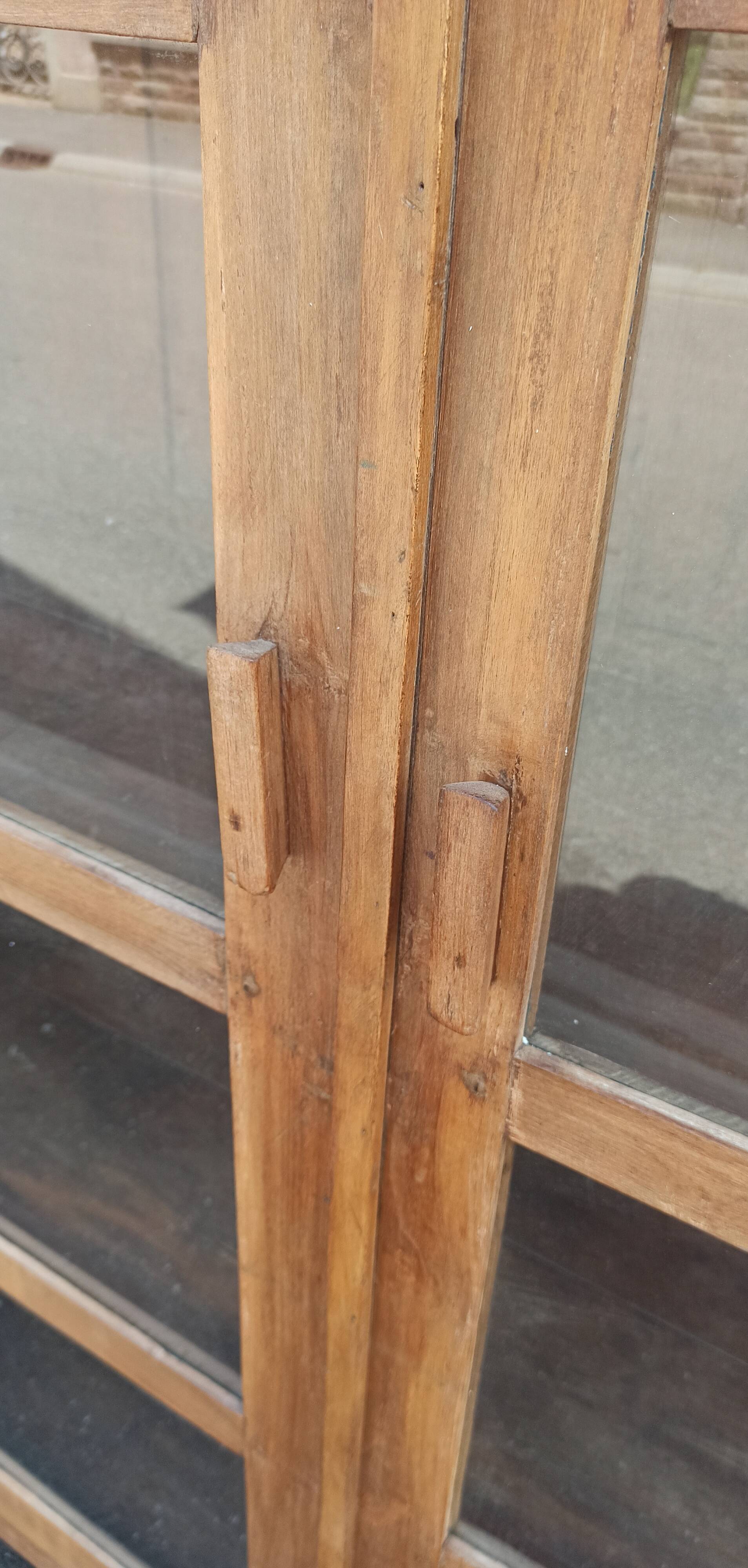 Old wooden glass cabinet