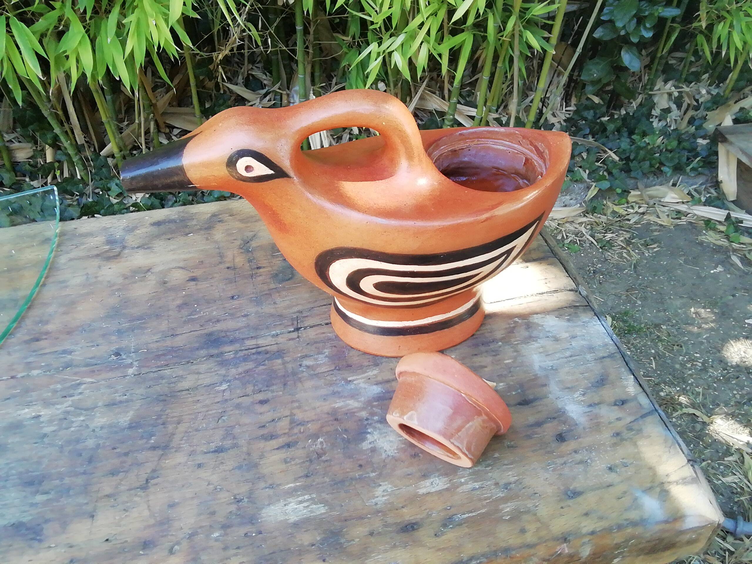 Terracotta jug, ceramic, email