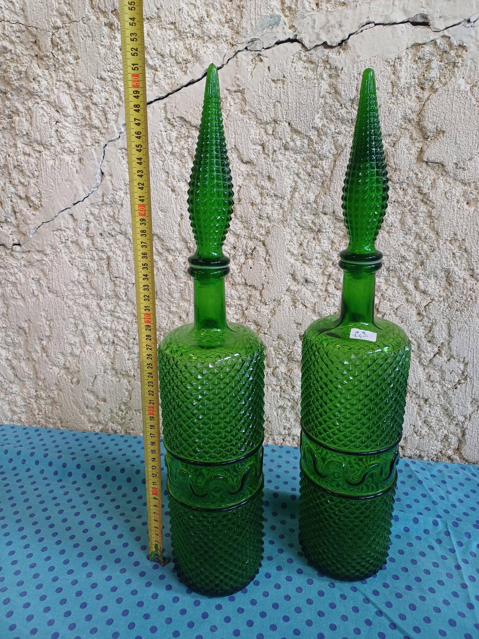 Empoli Bottles Italy vintage Hobnail Decorative Art