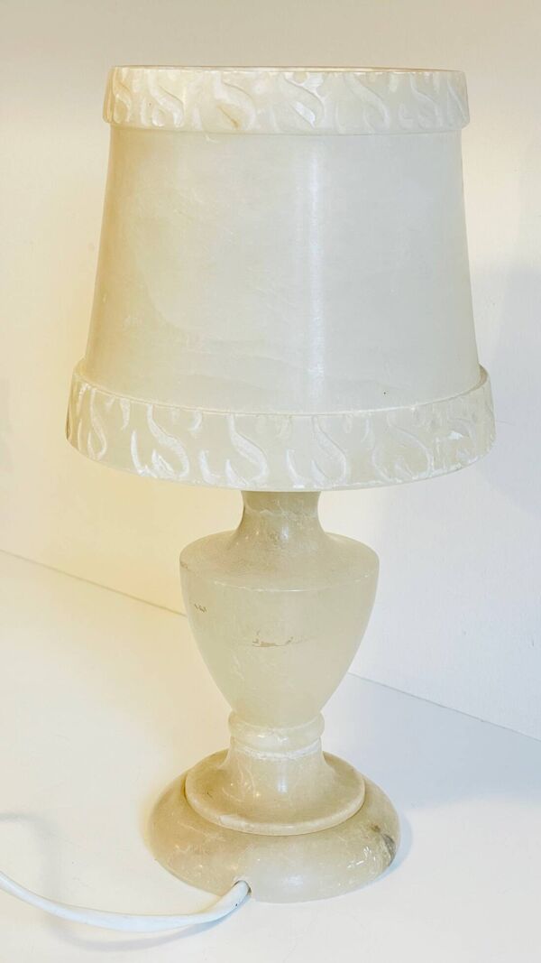 Lampe marbre d'albatre années 70