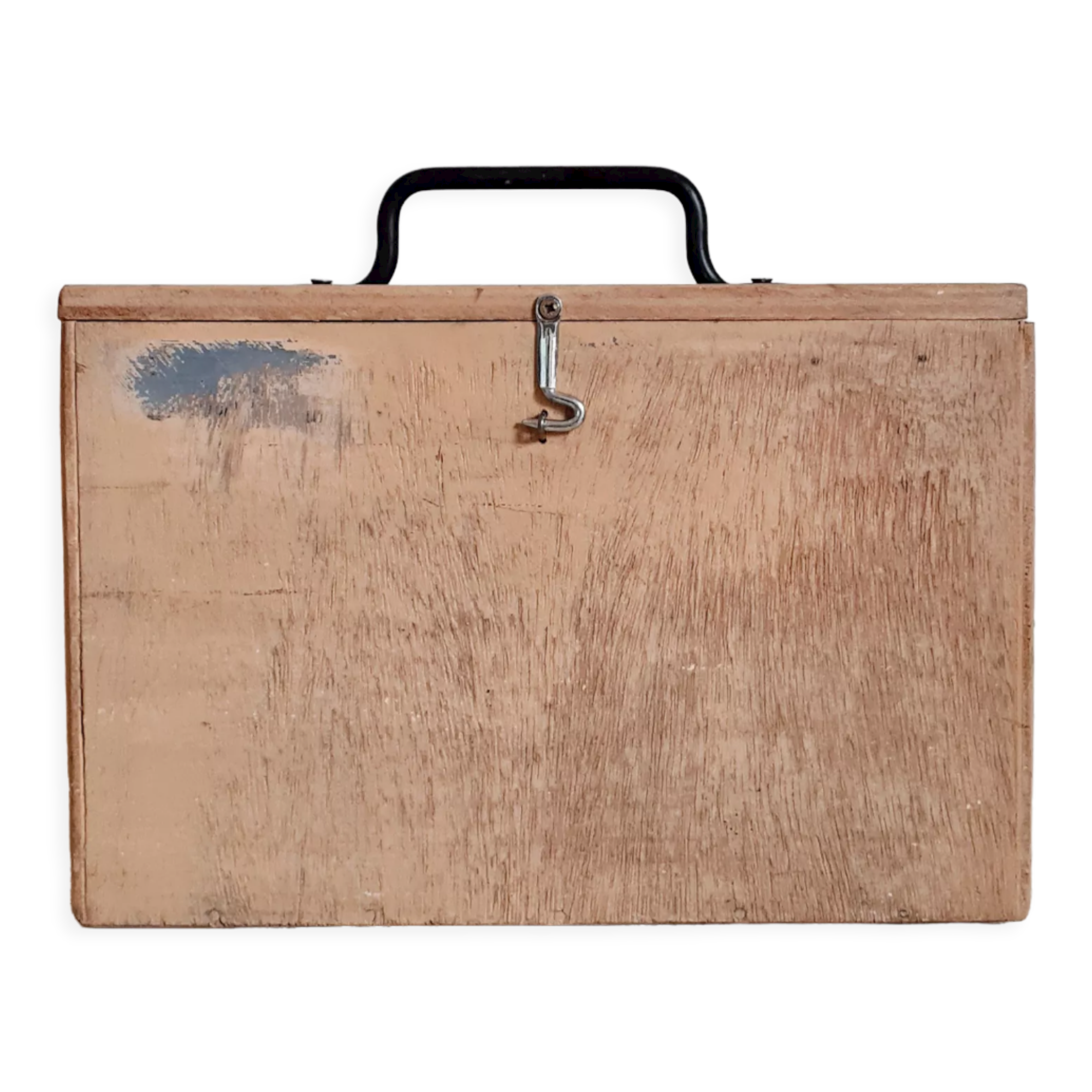 Small trunk in old wooden chest