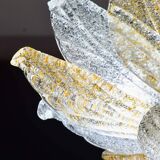 Petite vintage Italian Murano glass amber and transparent ceiling light