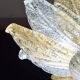 Petite vintage Italian Murano glass amber and transparent ceiling light