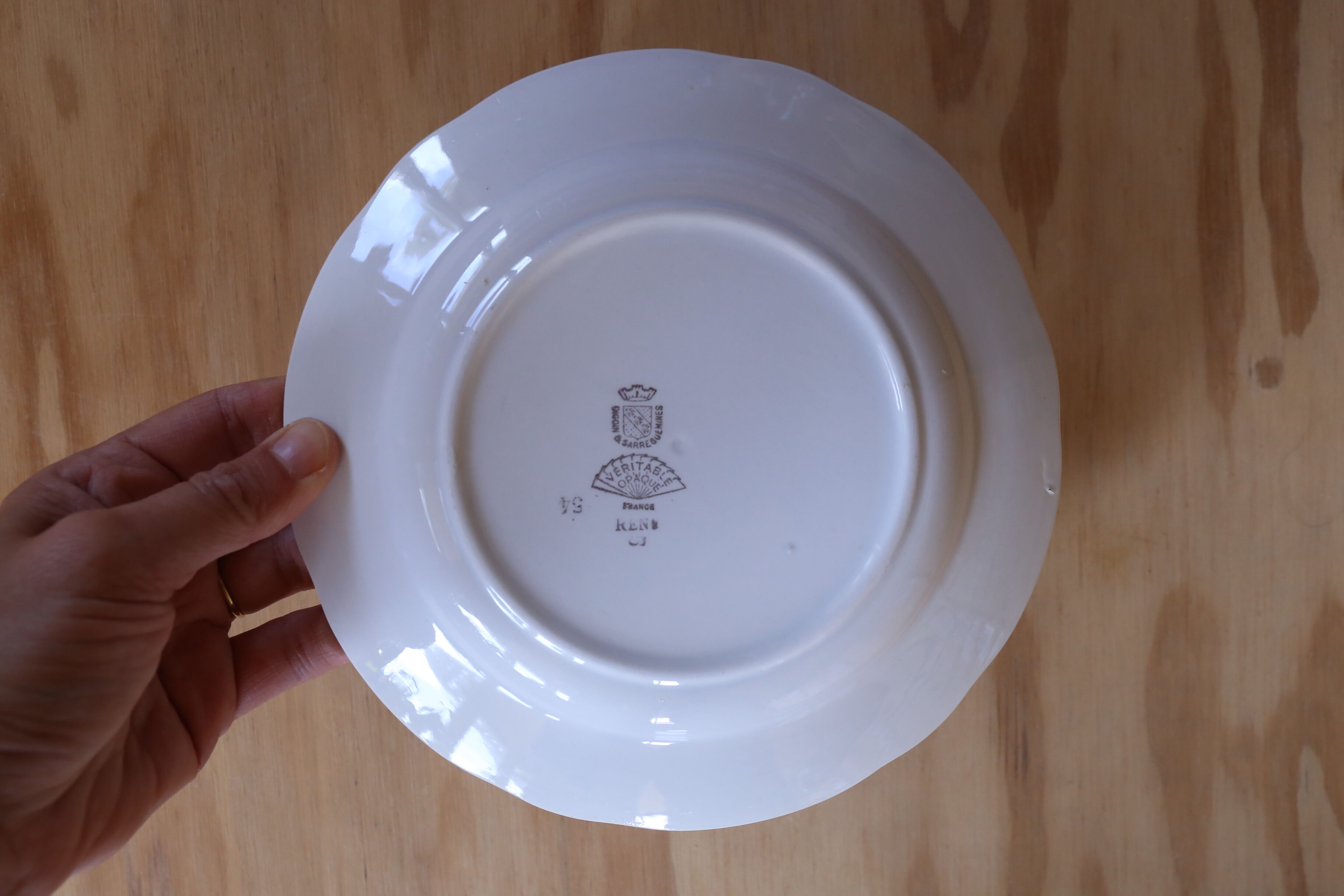3 Vintage flower plates by Digoin & Sarreguemines