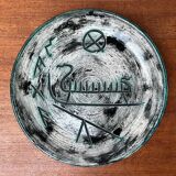 Mid-Century Handmade Ceramic Wall Plate with Viking Patterns from Arol, Norway, 1960s