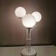 Vintage 80s white metal table lamp