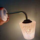 Vintage tulip wall lamp in pink Clichy glass
