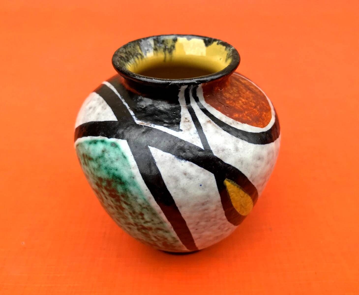 1950s Milano Vase  Geometric Decor