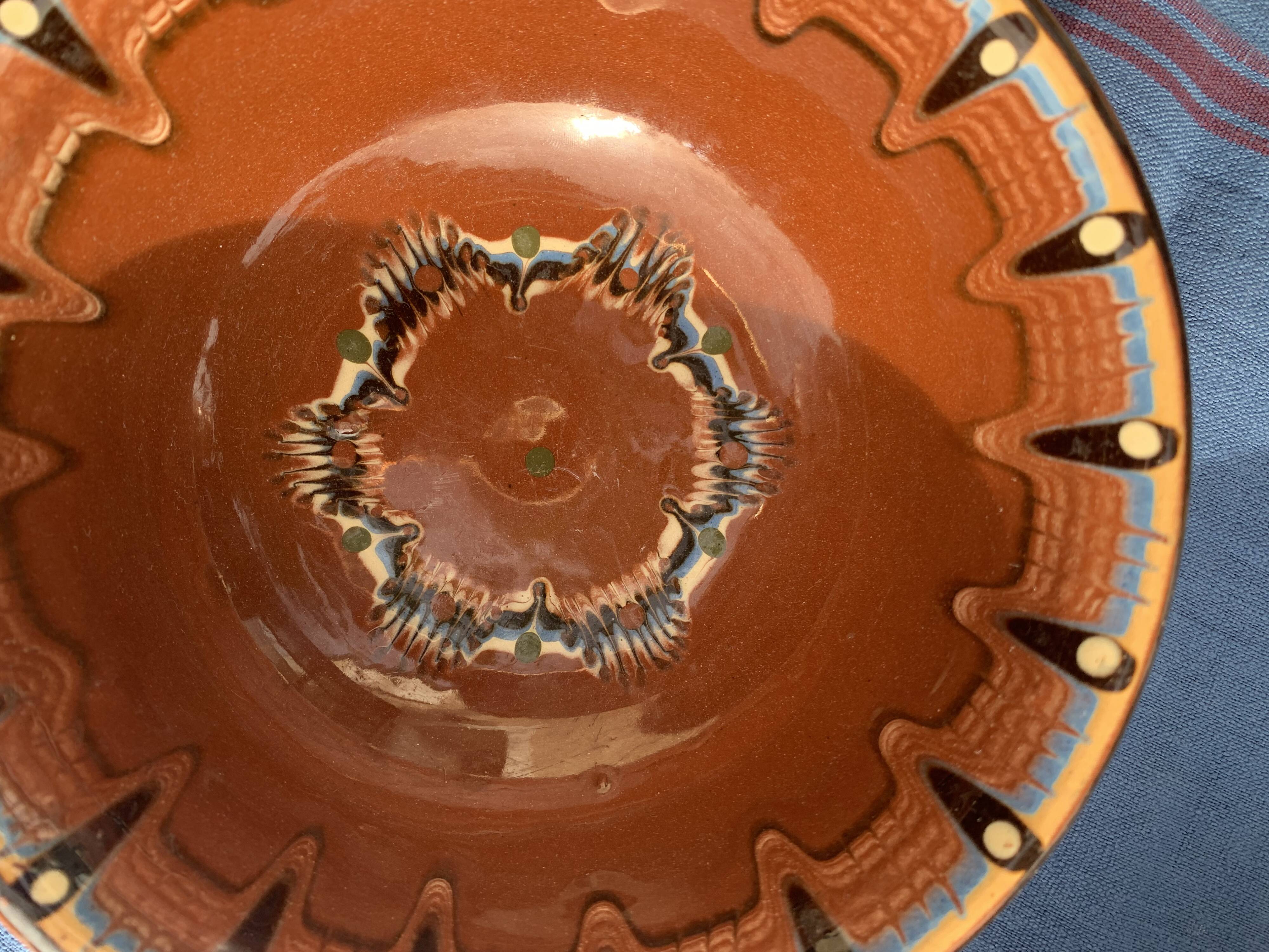 Two large bowls, vintage artisanal pottery cups