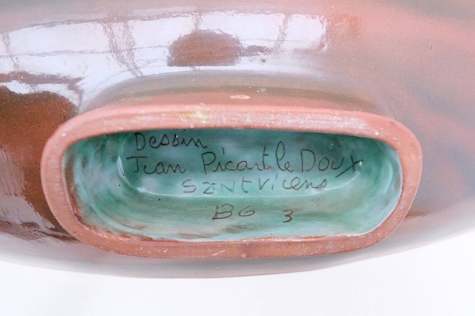 Ceramic dish by Jean Picard LEDOUX - SANT VICENS, France 1960