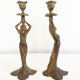 Pair of antique Mermaid candlesticks Art Nouveau