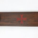 French 20th Century Large Wrought‑Iron Medieval Revival Wall Lamp with Swor