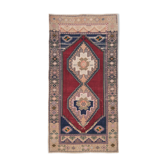 Tapis vintage turc classique en laine fait à la main 97x192cm