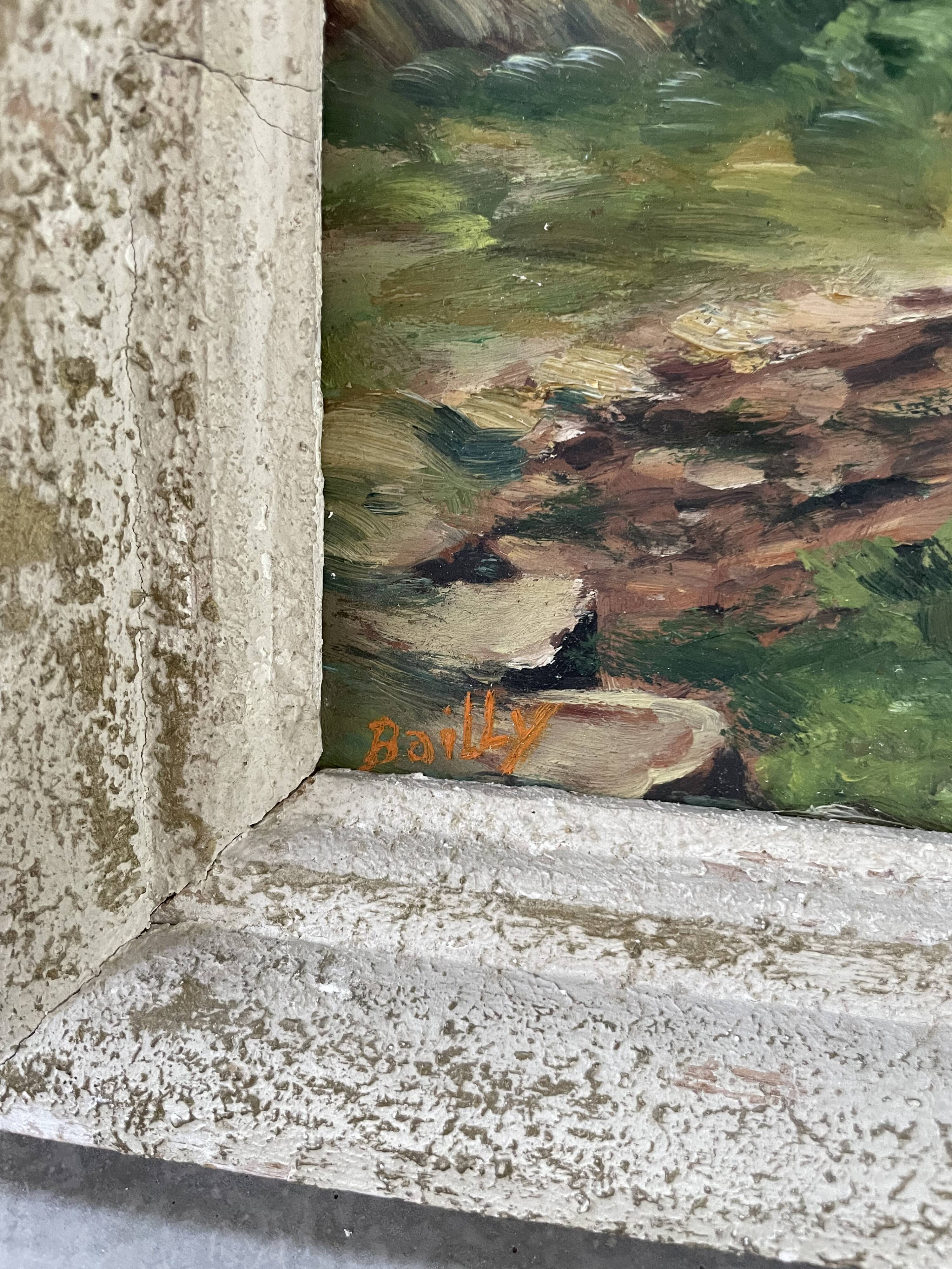 Oil painting walk in the Bailly forest