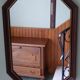 Solid wood mirror with gilded metal edging 47.50x 67 cm
