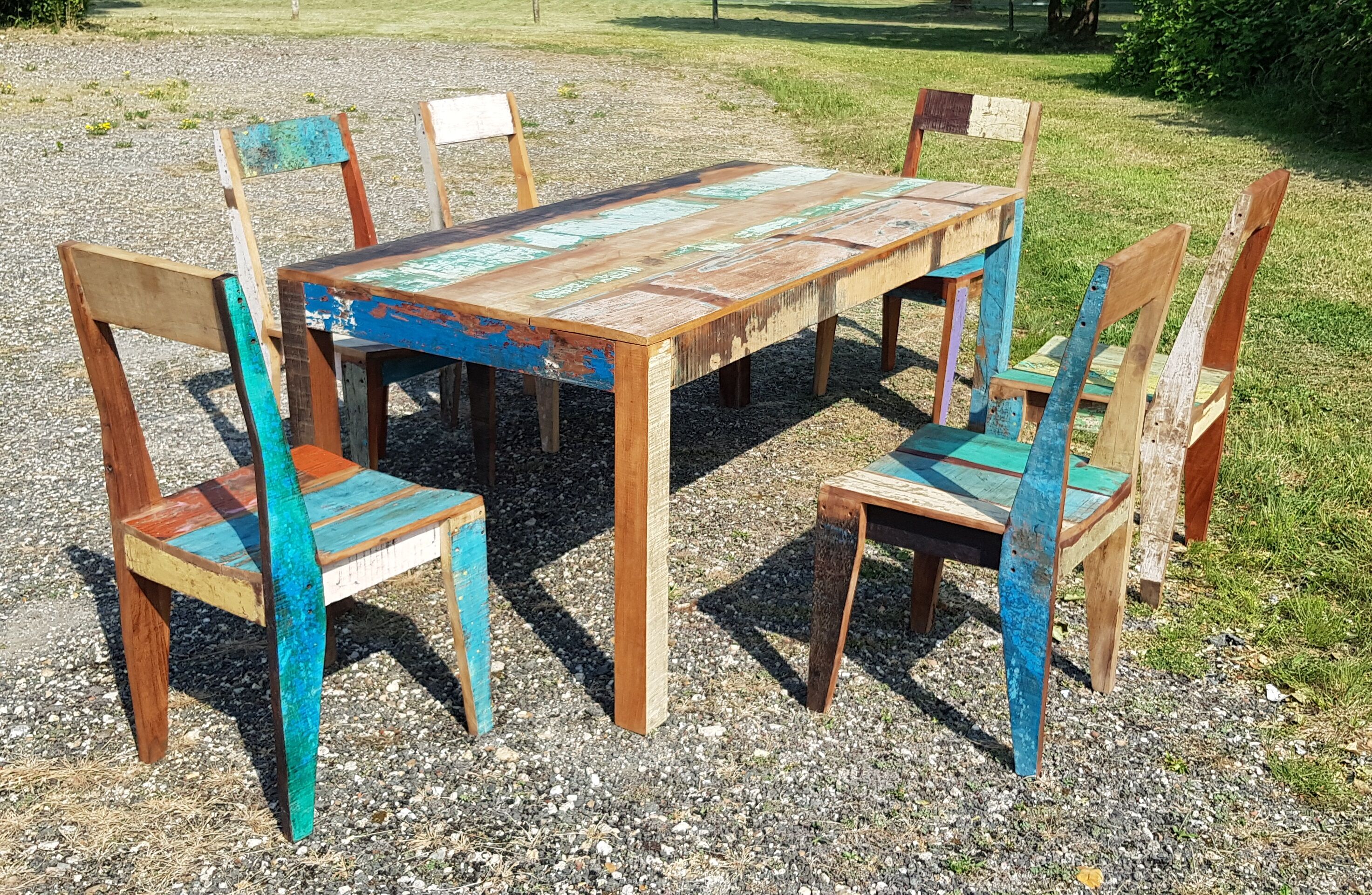 Teak table with 6 chairs
