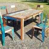 Teak table with 6 chairs