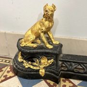 Chenet cheminée chiens XIXème