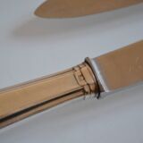 12 art deco silver metal dessert or cheese knives 20.5 cm AR monogram