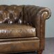 Chesterfield sofa in cowhide leather 3.5 seats
