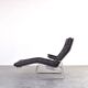 Bauhaus Leather and Chrome Model Fenix Chaise Lounge by Sam Larsson for Dux