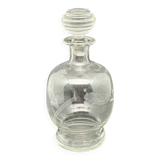 Carafe à alcool en verre ciselé motif fleurs